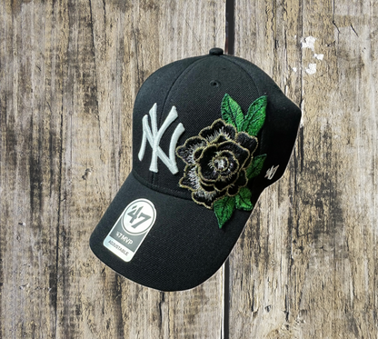 Black Rose Fitted Cap