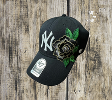 Load image into Gallery viewer, Black Rose Fitted Cap

