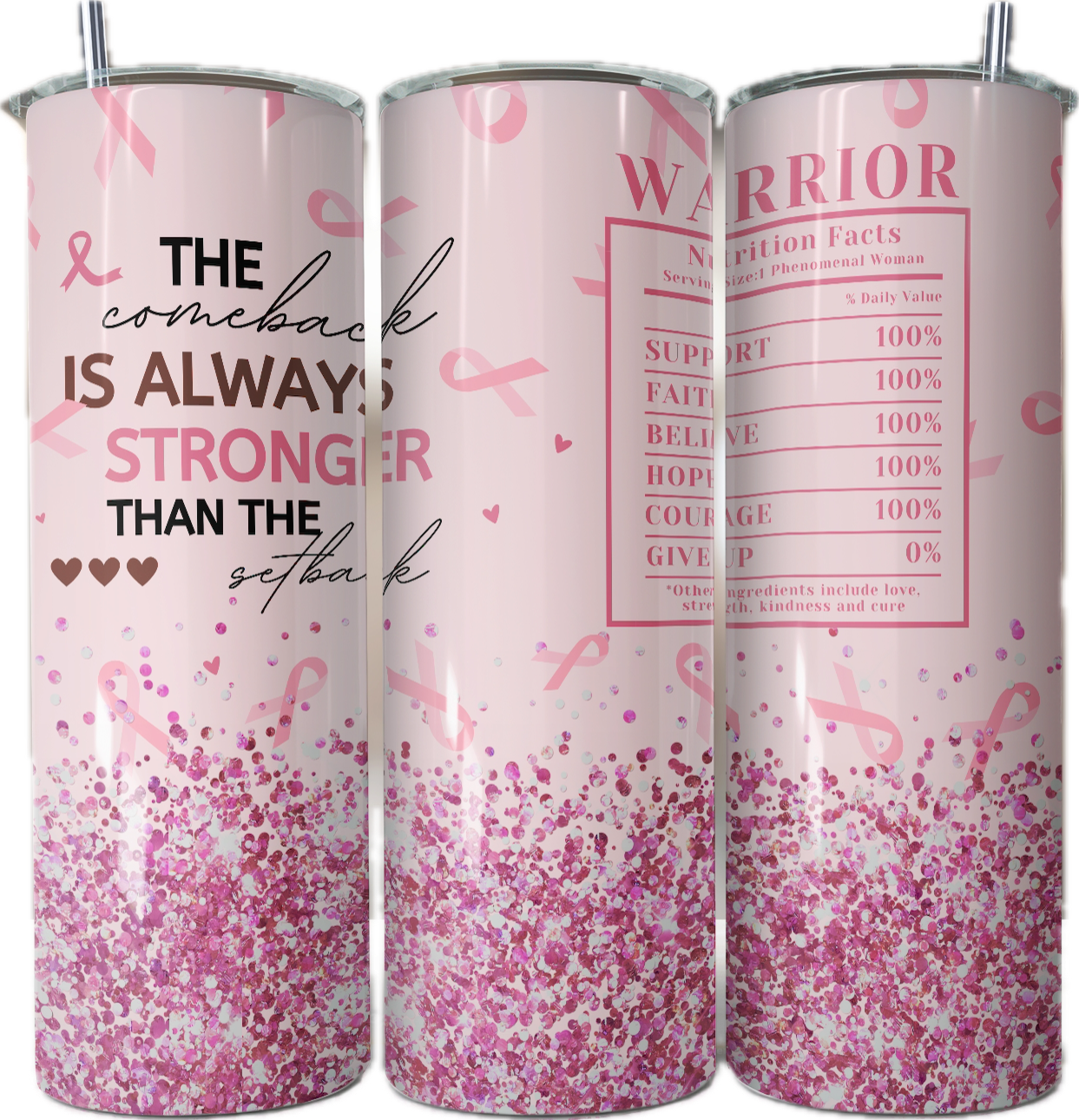 Breast Cancer Warrior 20oz Stainless Steel Tumbler🎀