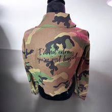 Load image into Gallery viewer, Lt. Baddie Camo Jacket (I&#39;m not extra, you&#39;re just basic)
